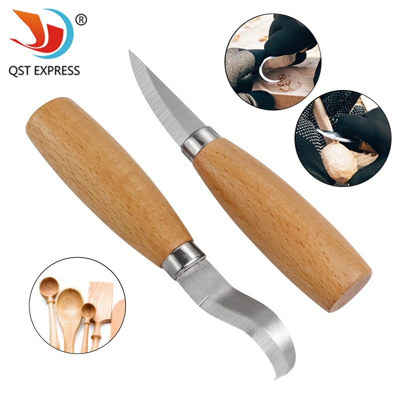 Woodworking Kerf - Stainless Iron Carving Knife Beech Wood